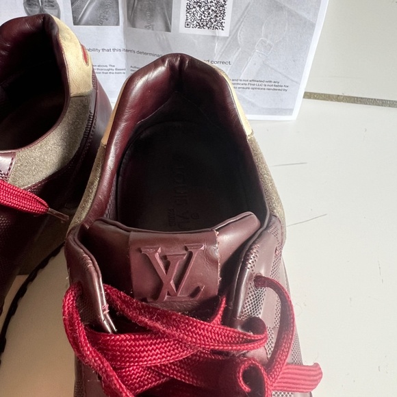 Authenticated Louis Vuitton Burgundy Suede Run Away Sneakers Men's Size 8/US 9 - Picture 11 of 16